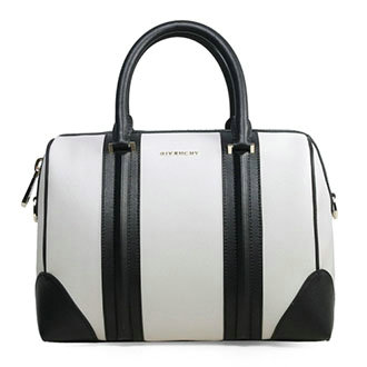 Givenchy lucrezia calf leather boston bag 5470 white&black